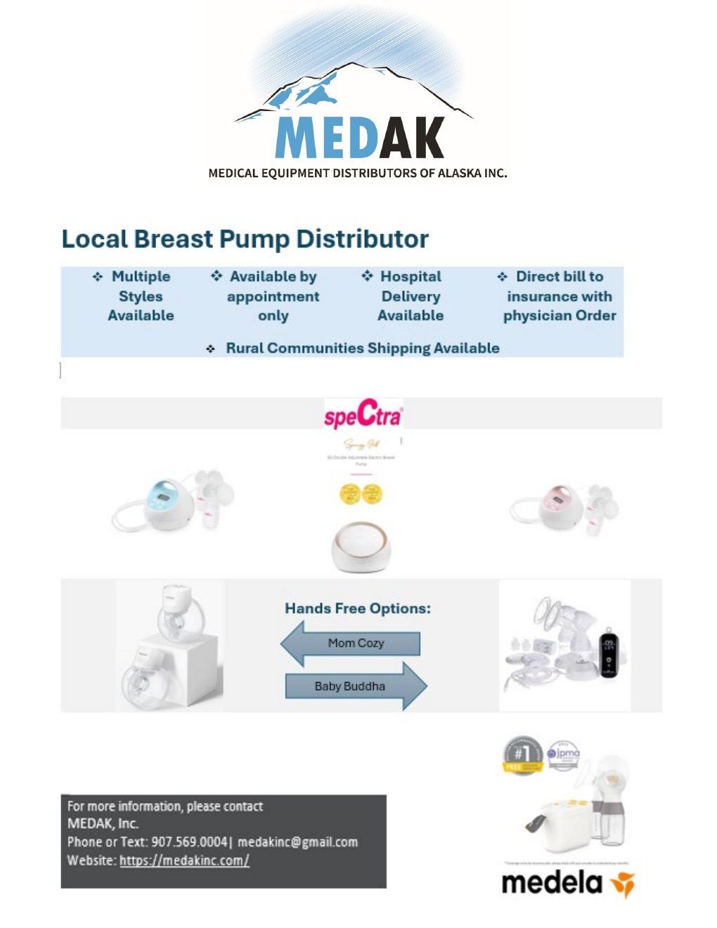 Preview of MEDAK breast pump flyer